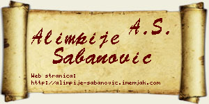 Alimpije Šabanović vizit kartica